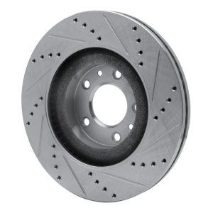 Mazda CX-9 Brake Rotor (1) - Front Left - R1 Concepts - Drilled & Slotted - Silver - `07-`15